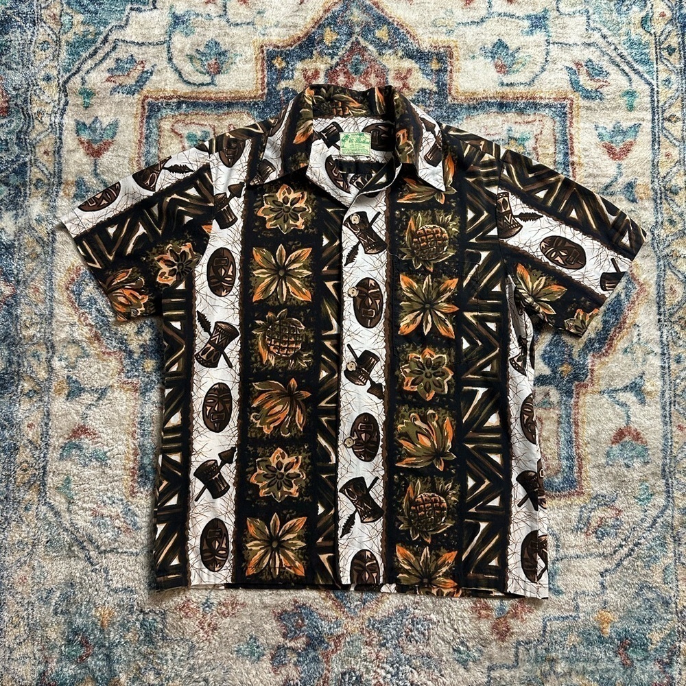 Vintage 1980s Ui-Maikai Hawaiian Button-up Shirt Large